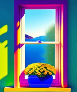 Flowers On A Window Diamond Painting