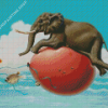 Flying Elephant On Egg Diamond Painting