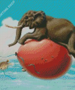 Flying Elephant On Egg Diamond Painting