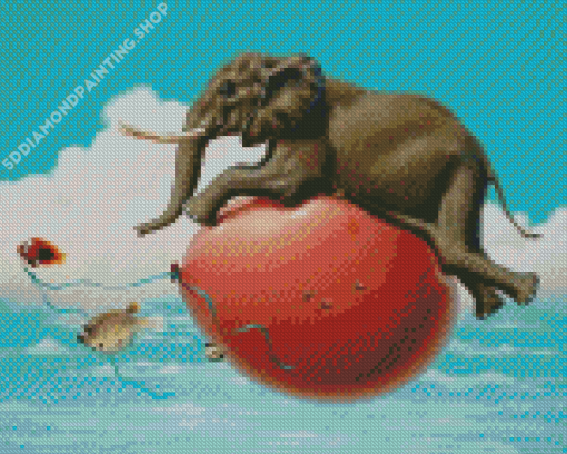 Flying Elephant On Egg Diamond Painting