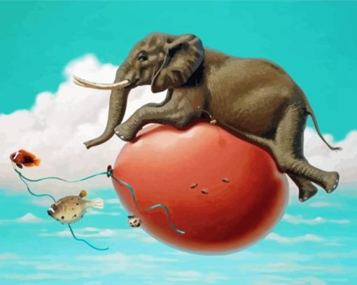 Flying Elephant On Egg Diamond Painting