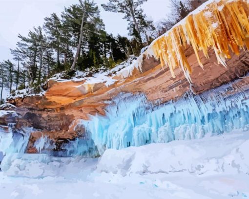 Frozen Michigan Pictured Rocks Diamond Painting