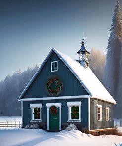 House In Snow Diamond Painting