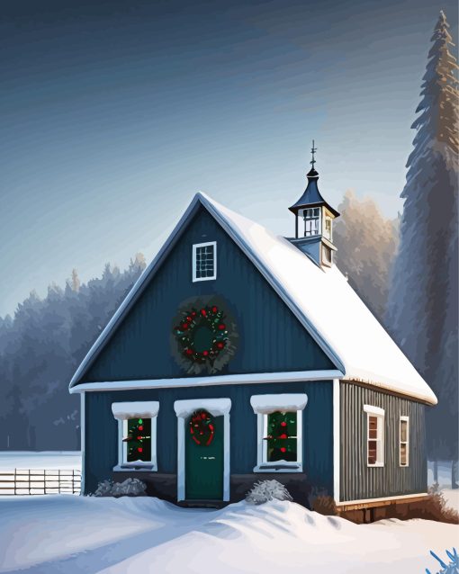 House In Snow Diamond Painting