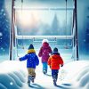 Kids Playing In Snow Diamond Painting