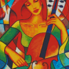 Lady Playing Violin Diamond Painting