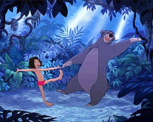 Mowgli And Baloo Dancing Diamond Painting