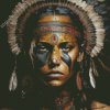 Native Lady With Headdress Diamond Painting