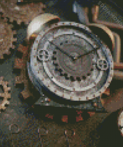 Old Steampunk Clock Diamond Painting