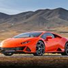 Orange Lamborghini Huracan Evo Gt Car Diamond Painting