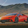 Orange Lamborghini Huracan Evo Gt Car Diamond Painting