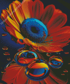 Orange Flower Diamond Painting