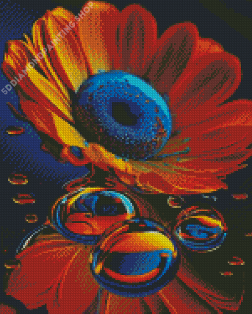 Orange Flower Diamond Painting