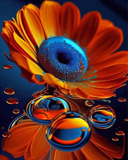 Orange Flower Diamond Painting