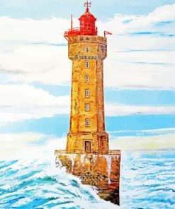 Phare De La Jument Lighthouse Diamond Painting