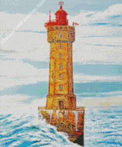 Phare De La Jument Lighthouse Diamond Painting