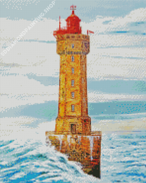 Phare De La Jument Lighthouse Diamond Painting