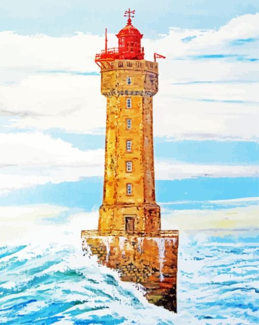 Phare De La Jument Lighthouse Diamond Painting