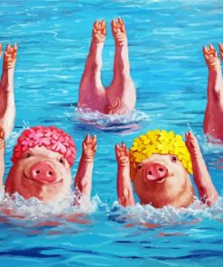 Pigs Dancing In The Water Diamond Painting