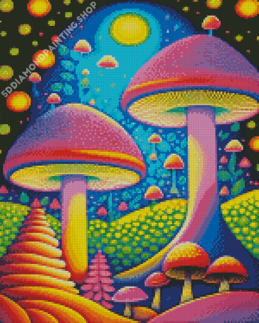 Psychedelic Mushrooms Diamond Painting