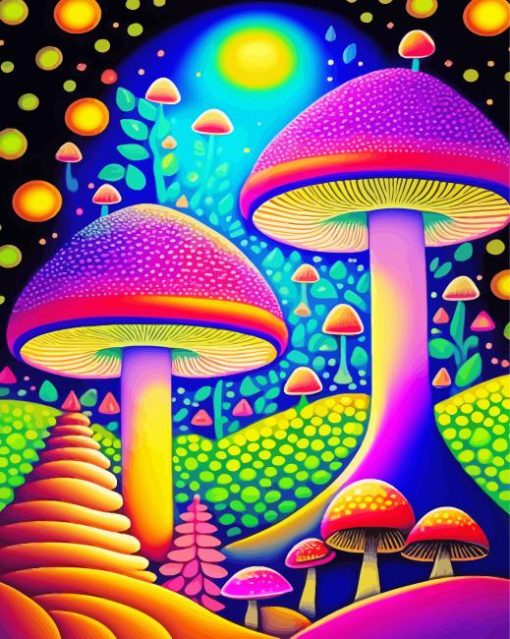 Psychedelic Mushrooms Diamond Painting