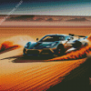 Race Car In Desert Diamond Painting