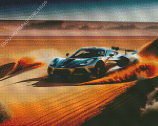 Race Car In Desert Diamond Painting