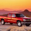 Red Camionnette Chevrolet In Desert Diamond Painting