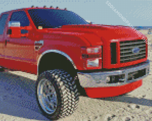 Red Powerstroke Car Diamond Painting