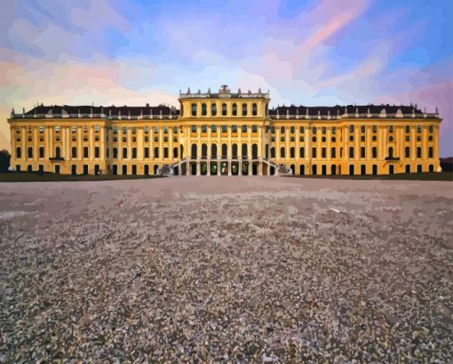 Schonbrunn Palace At Sunset Diamond Painting