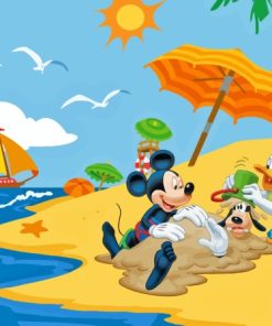 Summer Beach Adventures With Mickey Mouse Diamond Painting