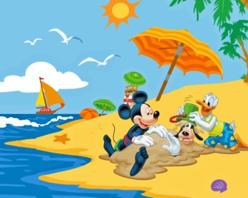 Summer Beach Adventures With Mickey Mouse Diamond Painting