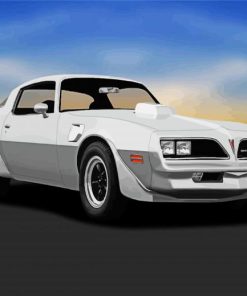 White 1977 Firebird Car Diamond Painting