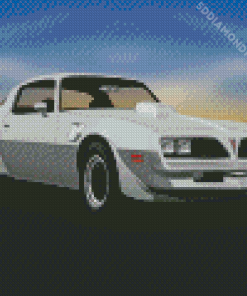 White 1977 Firebird Car Diamond Painting