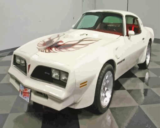 White 78 Firebird Trans Am Car Diamond Painting