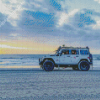 White Jeep And Beach Diamond Painting