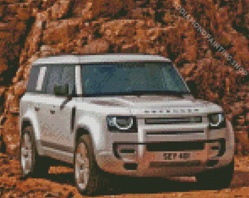 White Land Rover Jeep Diamond Painting