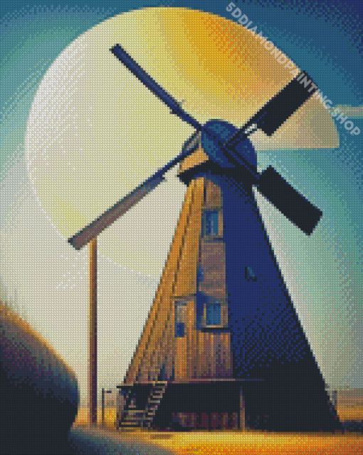 Wooden Windmill Diamond Painting