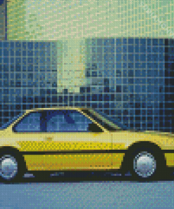 Yellow Honda Prelude Car Diamond Painting