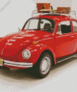 1971 Red Vw Beetle Diamond Painting