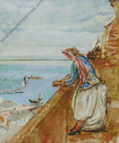 A Syrian Girl At A Balcony John Inchbold Diamond Painting