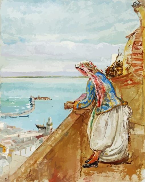 A Syrian Girl At A Balcony John Inchbold Diamond Painting