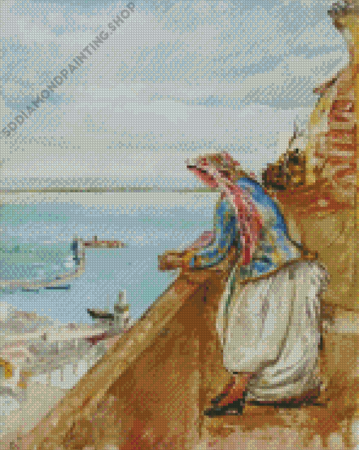 A Syrian Girl At A Balcony John Inchbold Diamond Painting