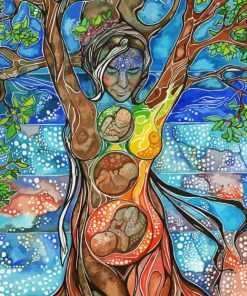 Abstract Tree Of Life Woman Diamond Painting