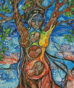 Abstract Tree Of Life Woman Diamond Painting