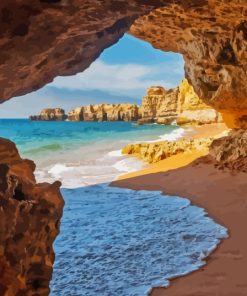 Albufeira Beach Cave Diamond Painting