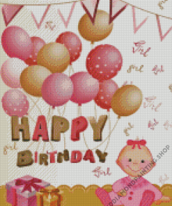 Baby Girl Birthday Diamond Painting