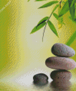 Bamboo And Stone Diamond Painting