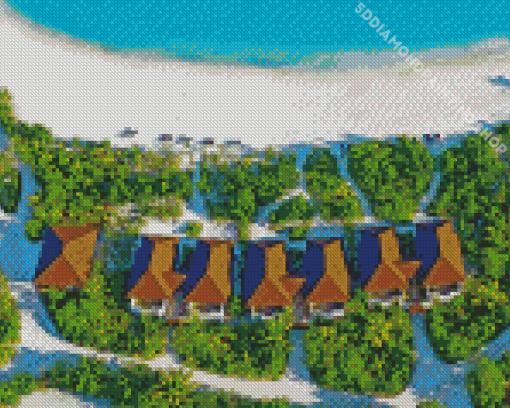 Beach Villa Landscape Diamond Painting