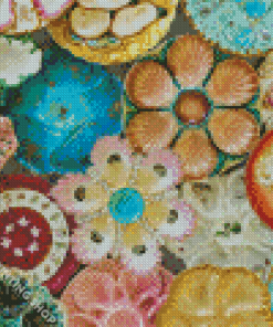 Colorful Oyster Plates Diamond Painting